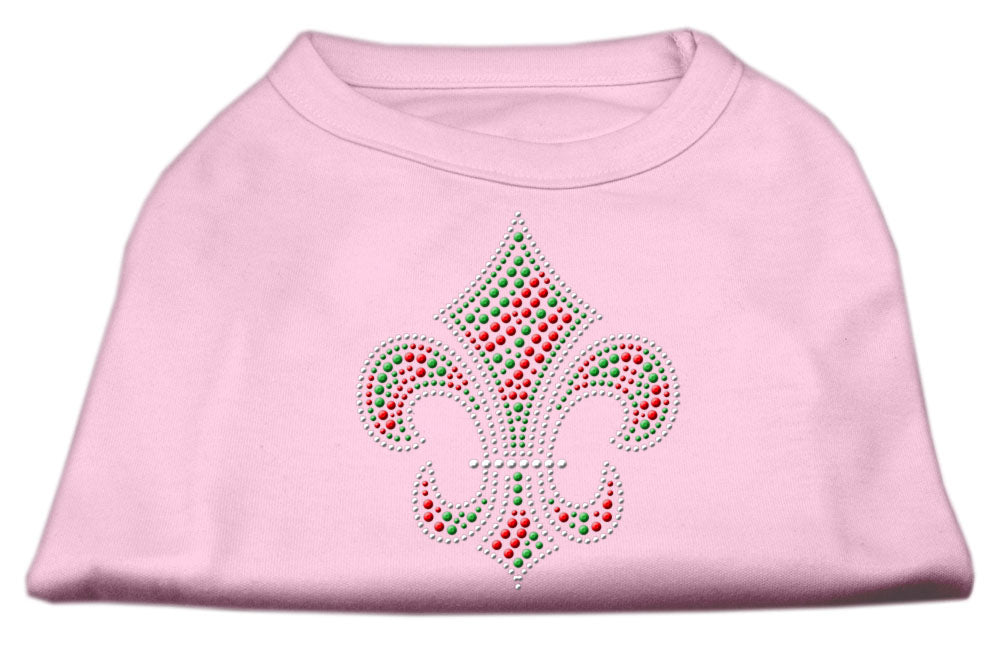 Christmas Pet Dog & Cat Shirt Rhinestone, "Holiday Fleur De Lis"