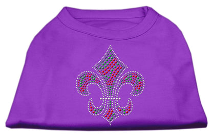 Christmas Pet Dog & Cat Shirt Rhinestone, "Holiday Fleur De Lis"