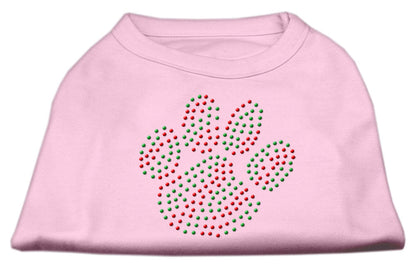 Christmas Pet Dog & Cat Shirt Rhinestone, "Holiday Paw"