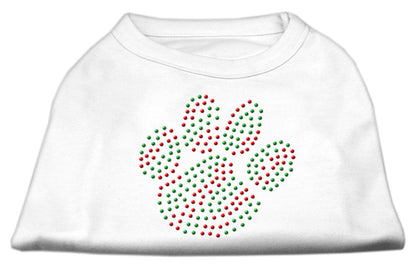 Christmas Pet Dog & Cat Shirt Rhinestone, "Holiday Paw"