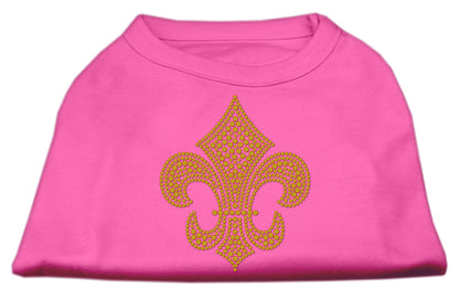 Pet Dog & Cat Shirt Rhinestone, "Gold Fleur De Lis"