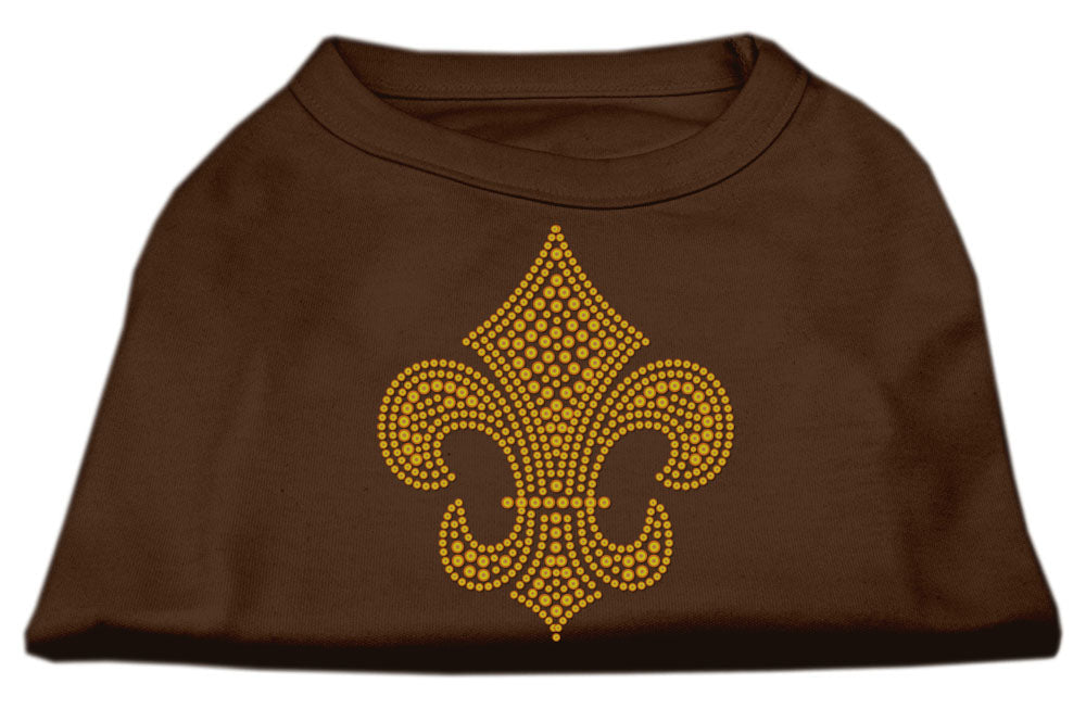 Pet Dog & Cat Shirt Rhinestone,"GOLD Fleur De Lis"