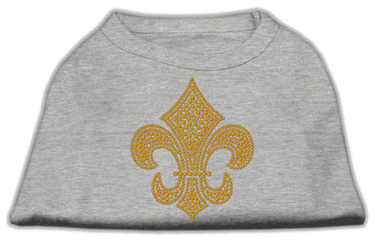 Pet Dog & Cat Shirt Rhinestone,"GOLD Fleur De Lis"