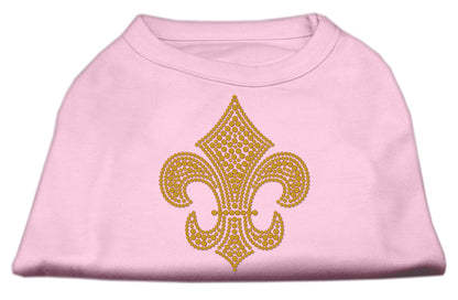 Pet Dog & Cat Shirt Rhinestone, "Gold Fleur De Lis"