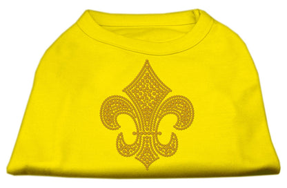 Pet Dog & Cat Shirt Rhinestone,"GOLD Fleur De Lis"