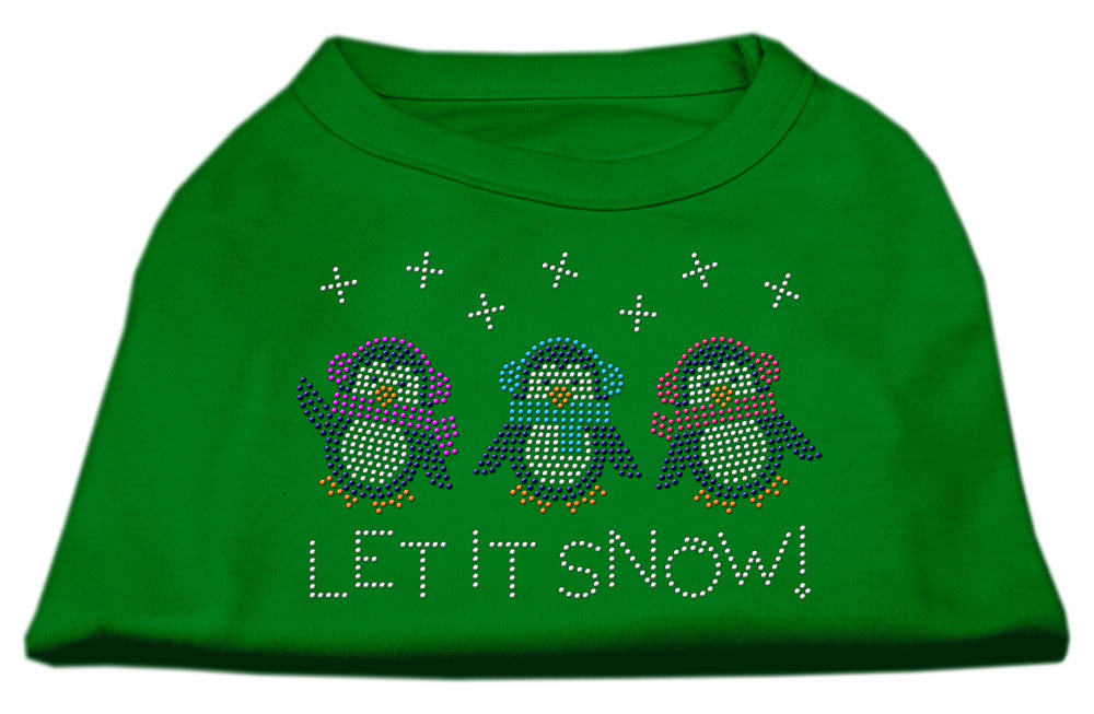 Christmas Pet Dog & Cat Shirt Rhinestone, "Let It Snow Penguins"