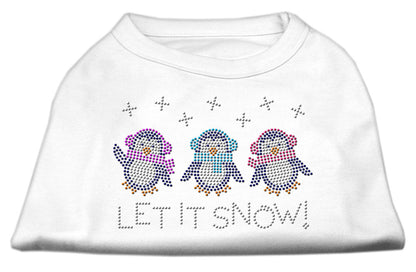 Christmas Pet Dog & Cat Shirt Rhinestone, "Let It Snow Penguins"