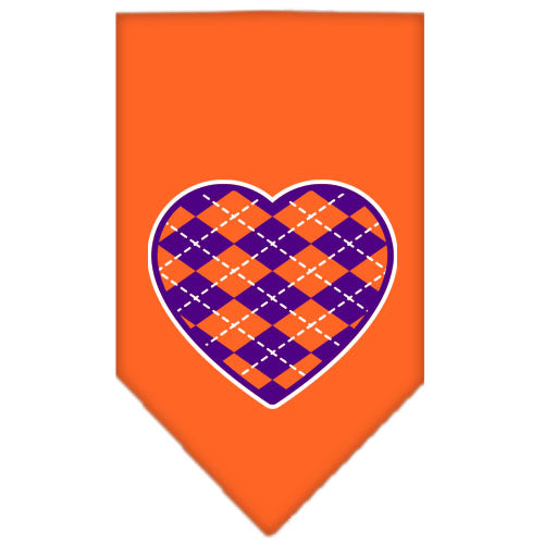 Pet and Dog Bandana Screen Printed, "Argyle Heart Purple"