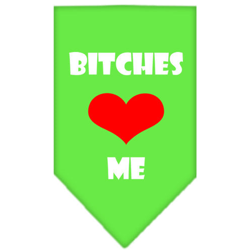 Pet and Dog Bandana Screen Printed, "Bitches Love Me"