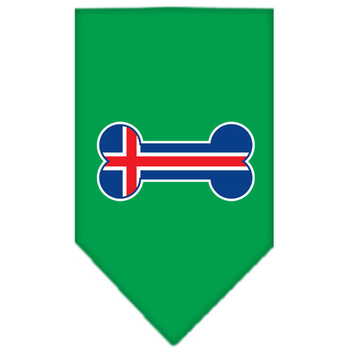 Pet and Dog Bandana Screen Printed, "Bone Shaped Iceland Flag"
