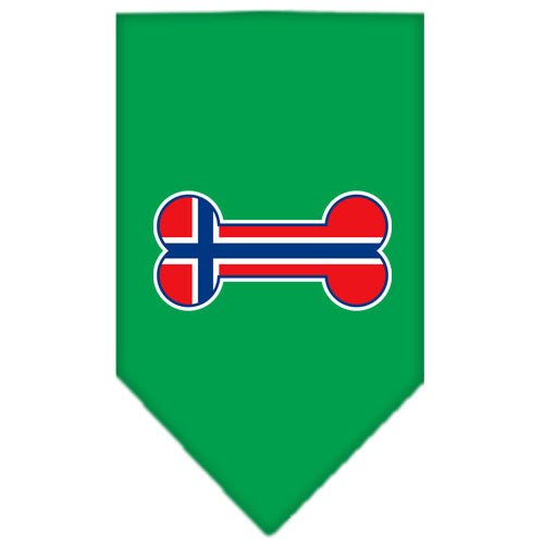 Pet and Dog Bandana Screen Printed, "Bone Shaped Norway Flag"