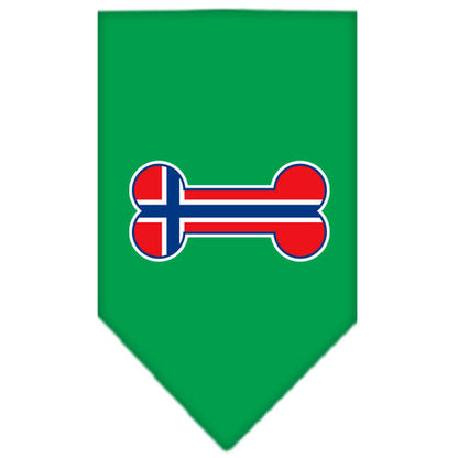 Pet and Dog Bandana Screen Printed, "Bone Shaped Norway Flag"