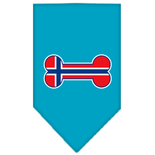 Pet and Dog Bandana Screen Printed, "Bone Shaped Norway Flag"