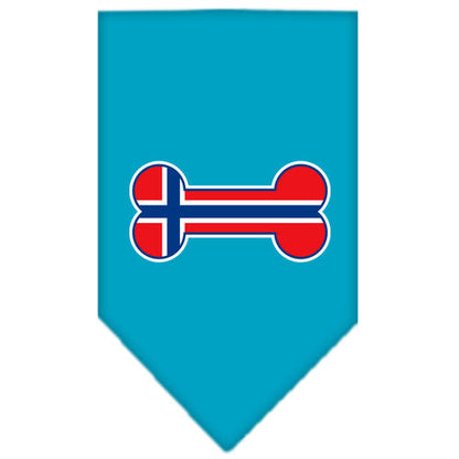 Pet and Dog Bandana Screen Printed, "Bone Shaped Norway Flag"