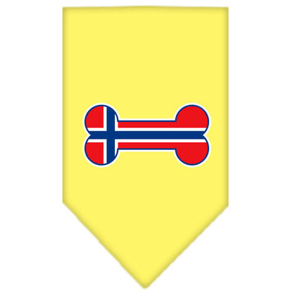 Pet and Dog Bandana Screen Printed, "Bone Shaped Norway Flag"