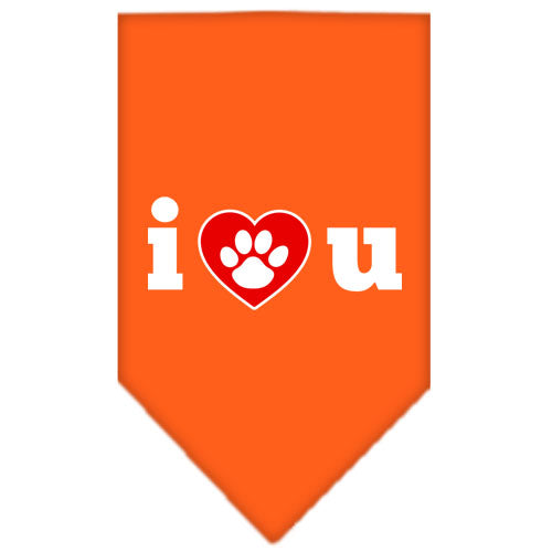 Pet and Dog Bandana Screen Printed, "I Love You"