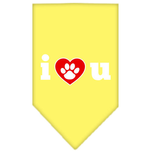 Pet and Dog Bandana Screen Printed, "I Love You"
