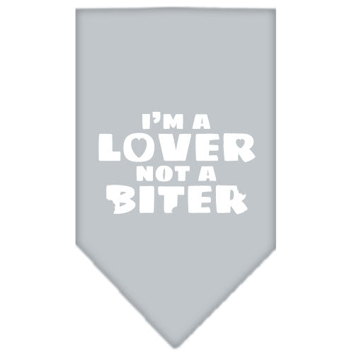 Pet and Dog Bandana Screen Printed,  "I'm a Lover, Not A Biter"