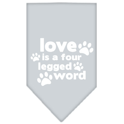 Pet and Dog Bandana Screen Printed, "Love Is A Four Legged Word"
