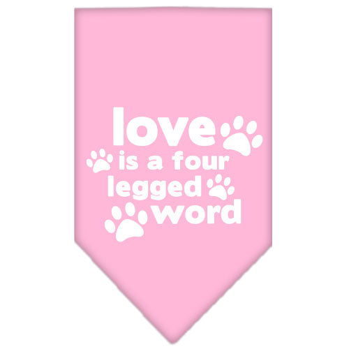 Pet and Dog Bandana Screen Printed, "Love Is A Four Legged Word"