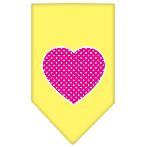 Pet and Dog Bandana Screen Printed, "Pink Swiss Dot Heart"