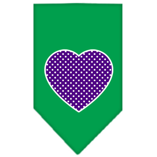Pet and Dog Bandana Screen Printed, "Purple Swiss Dot Heart"