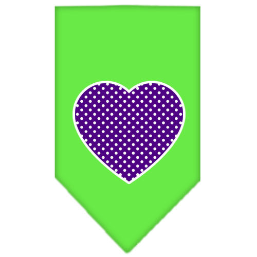 Pet and Dog Bandana Screen Printed, "Purple Swiss Dot Heart"
