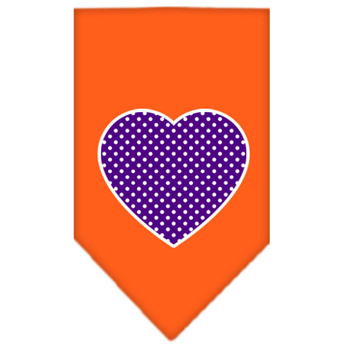 Pet and Dog Bandana Screen Printed, "Purple Swiss Dot Heart"