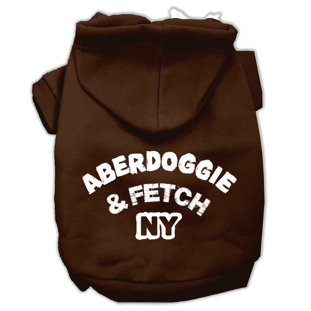 Pet Dog and Cat Hoodie Screen Printed, "Aberdoggie & Fetch NY"