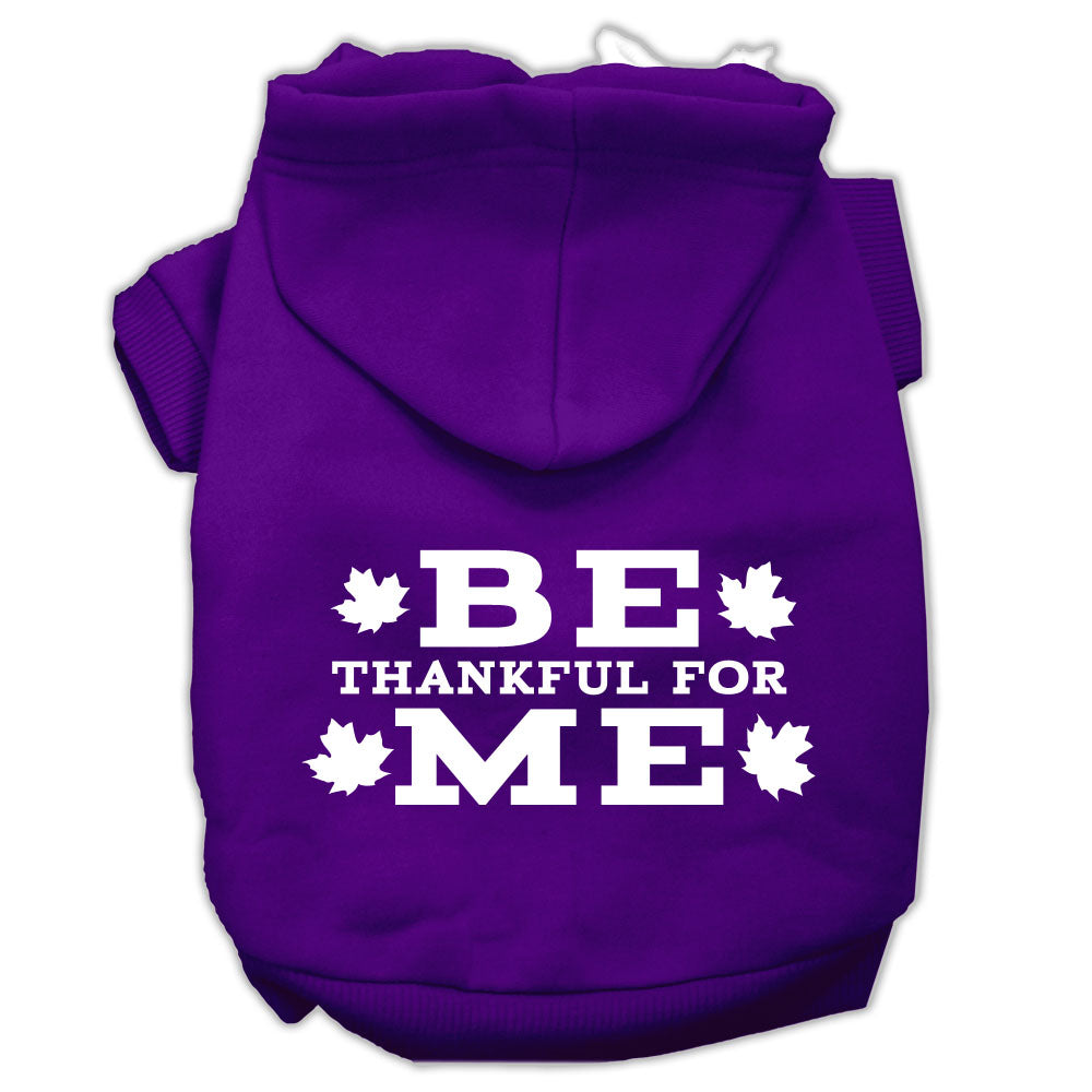 Thanksgiving Pet Dog & Cat Hoodie Screen Printed, "Be Thankful for Me"