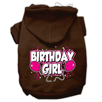 Sudadera con capucha para mascotas, perros y gatos serigrafiada con la frase "Birday Girl"