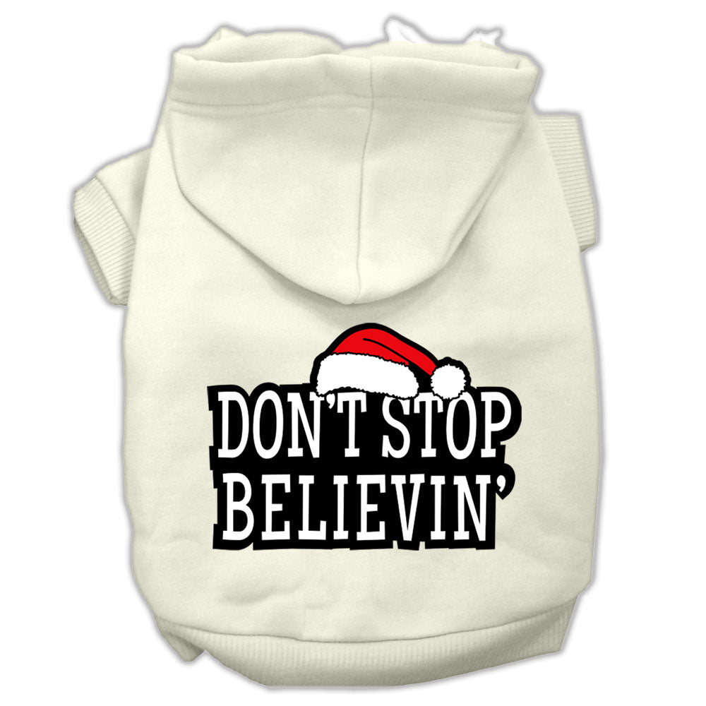 Christmas Pet Dog & Cat Hoodie Screen Printed, "Don't Stop Believin"