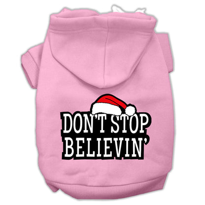 Christmas Pet Dog & Cat Hoodie Screen Printed, "Don't Stop Believin"