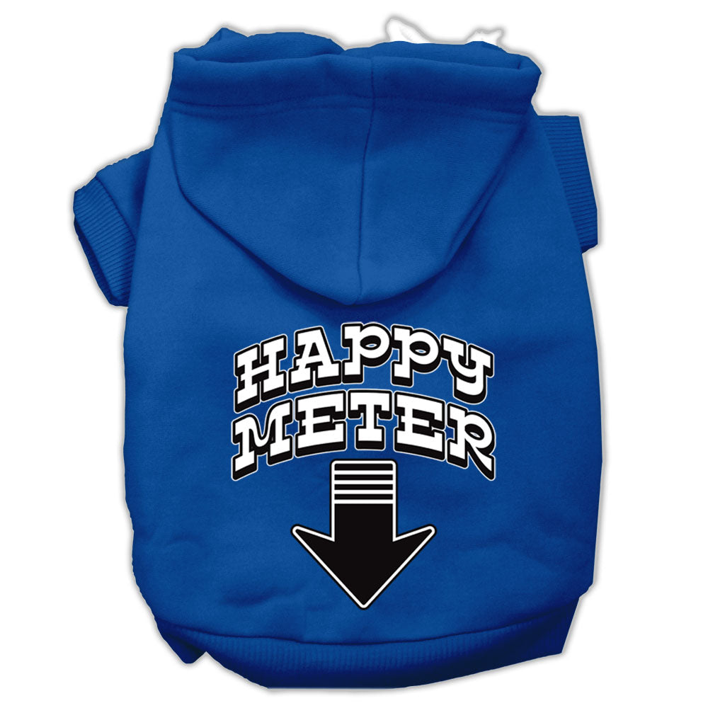 Sudadera con capucha para mascotas, perros y gatos serigrafiada con el texto "Happy Meter"