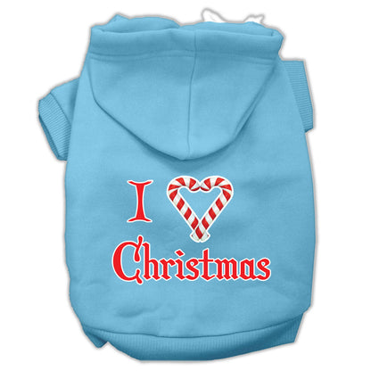 Christmas Pet Dog & Cat Hoodie Screen Printed, "I Heart Christmas"