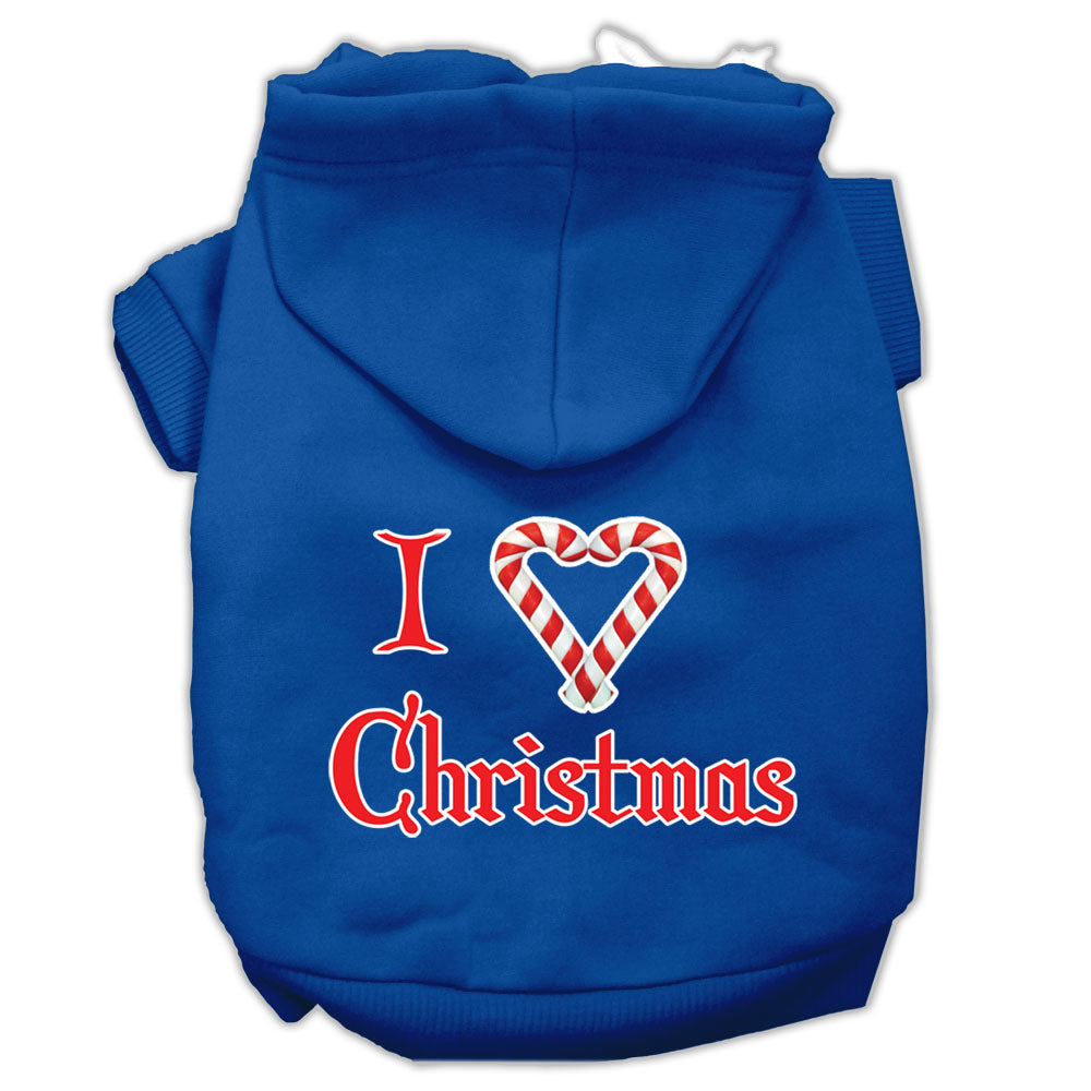 Christmas Pet Dog & Cat Hoodie Screen Printed, "I Heart Christmas"