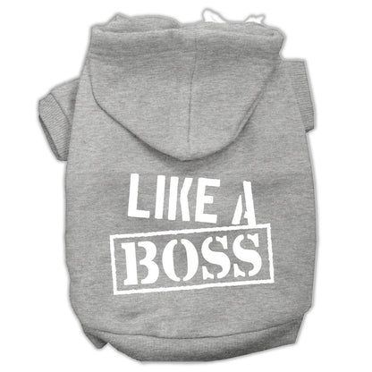 Sudadera con capucha para mascotas, perros y gatos serigrafiada con la frase "Like A Boss"