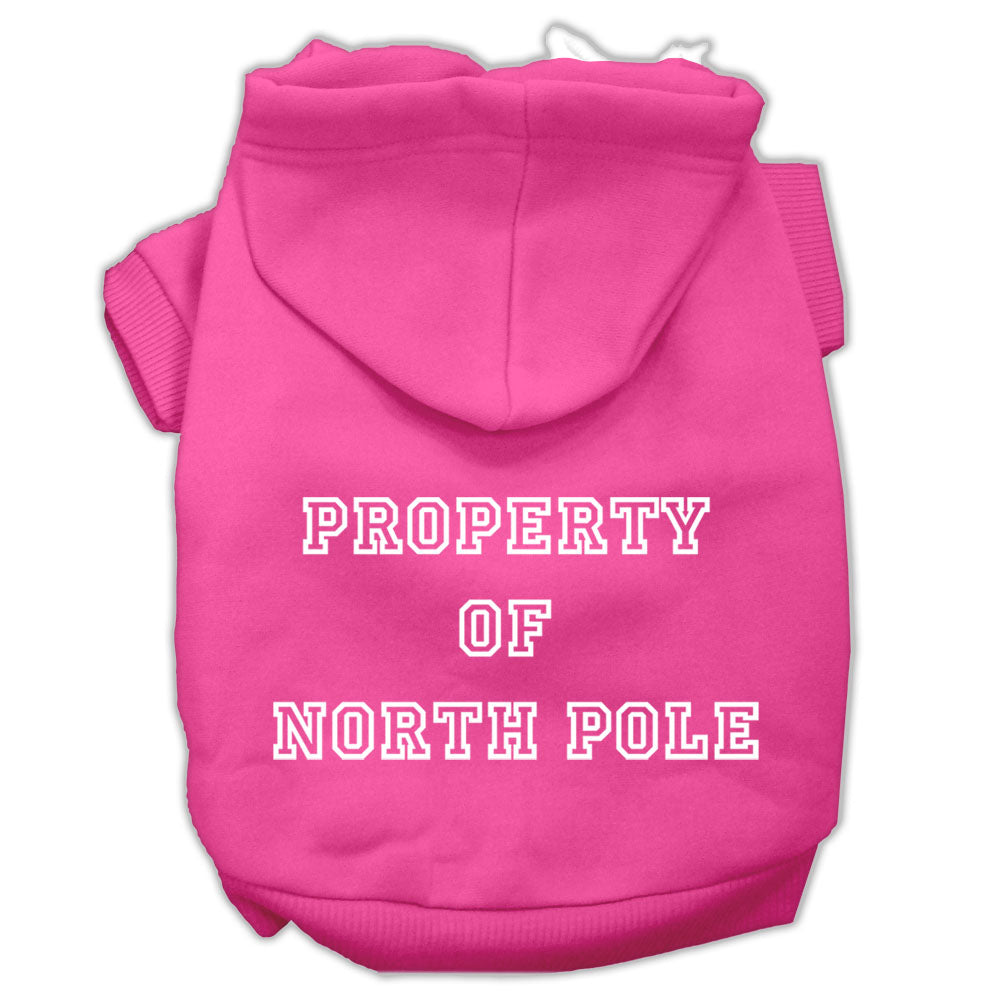 Christmas Pet Dog & Cat Hoodie Screen Printed, "Property of North Pole"