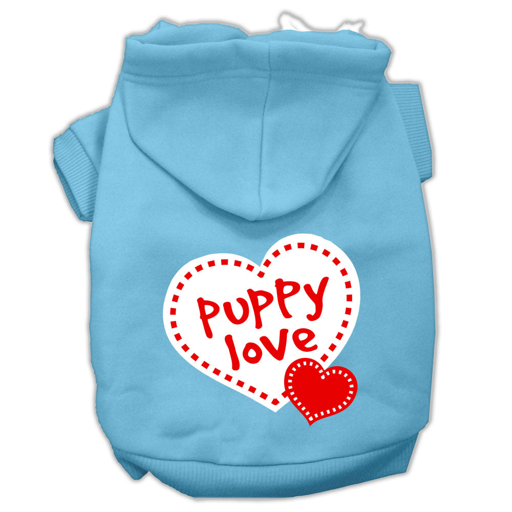 Sudadera con capucha para perros y gatos con serigrafía "Puppy Love"