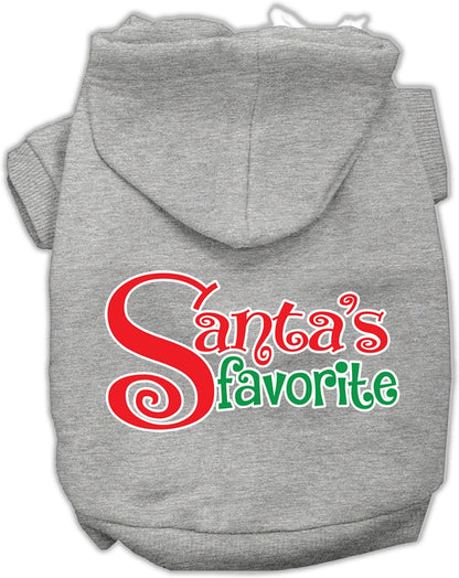 Christmas Pet, Dog & Cat Hoodie Screen Printed, "Santa's Favorite"