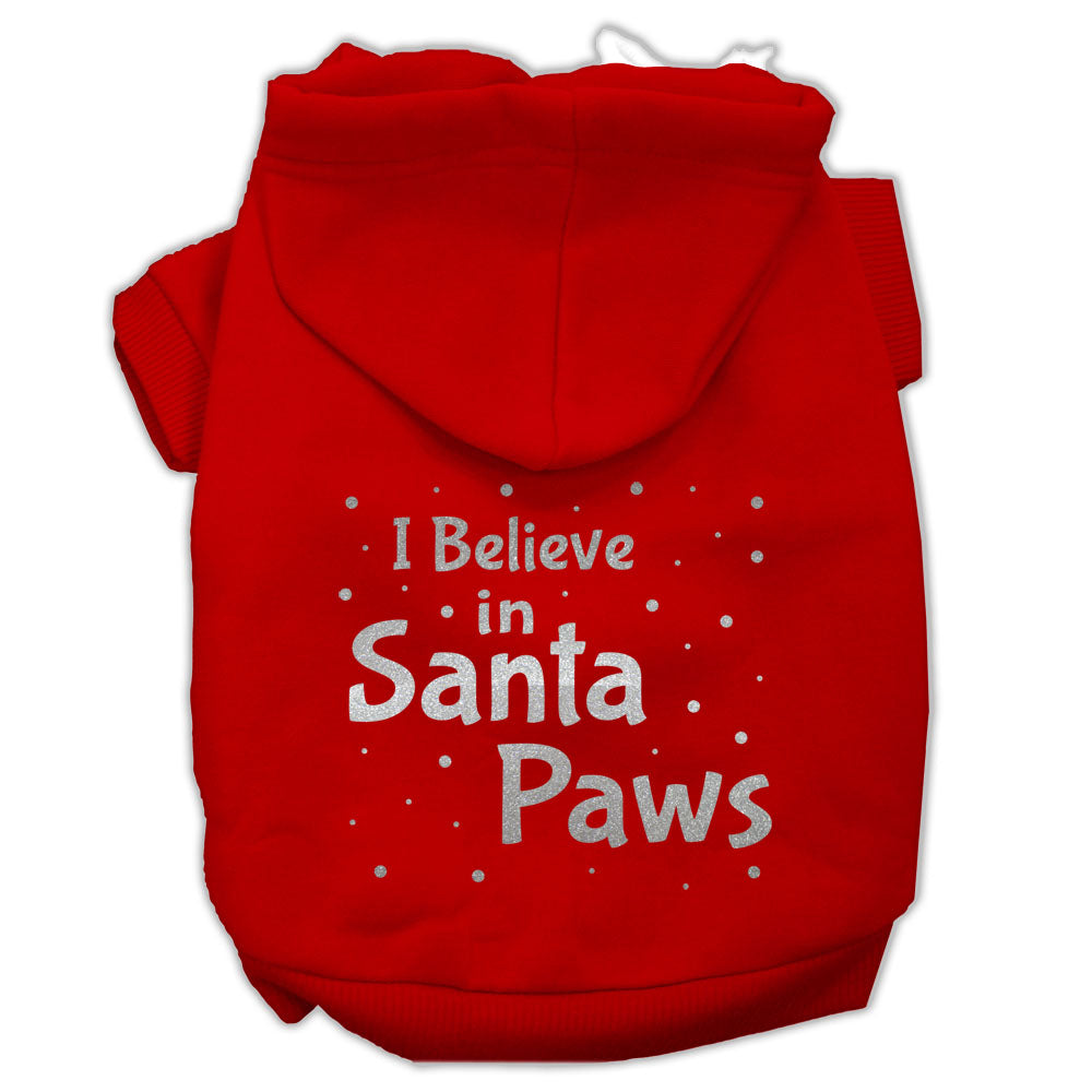 Christmas Pet, Dog & Cat Hoodie Screen Printed, "I Believe In Santa Paws"