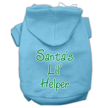 Christmas Pet Dog & Cat Hoodie Screen Printed, "Santa's Lil Helper"