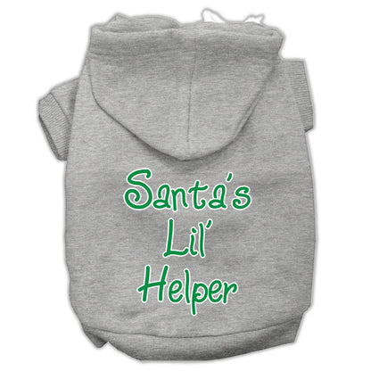 Christmas Pet Dog & Cat Hoodie Screen Printed, "Santa's Lil Helper"