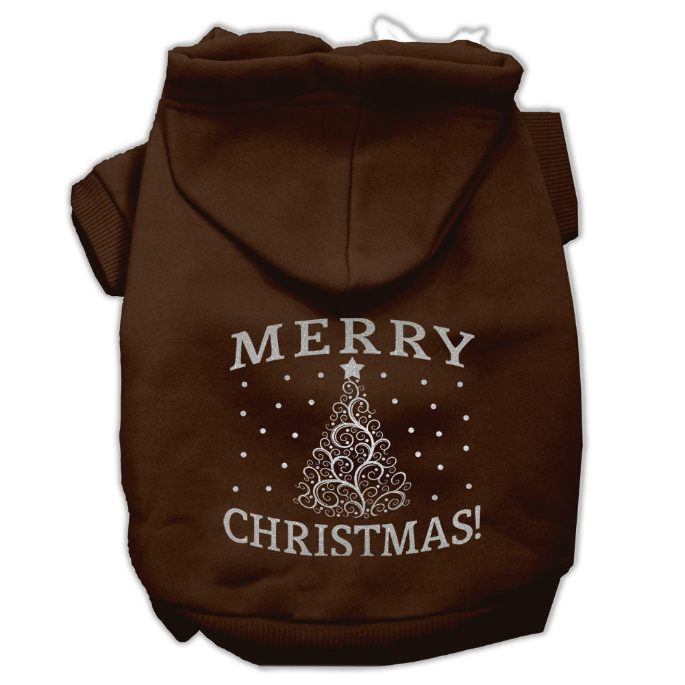 Christmas Pet Dog & Cat Hoodie Screen Printed, "Shimmer Christmas Tree"