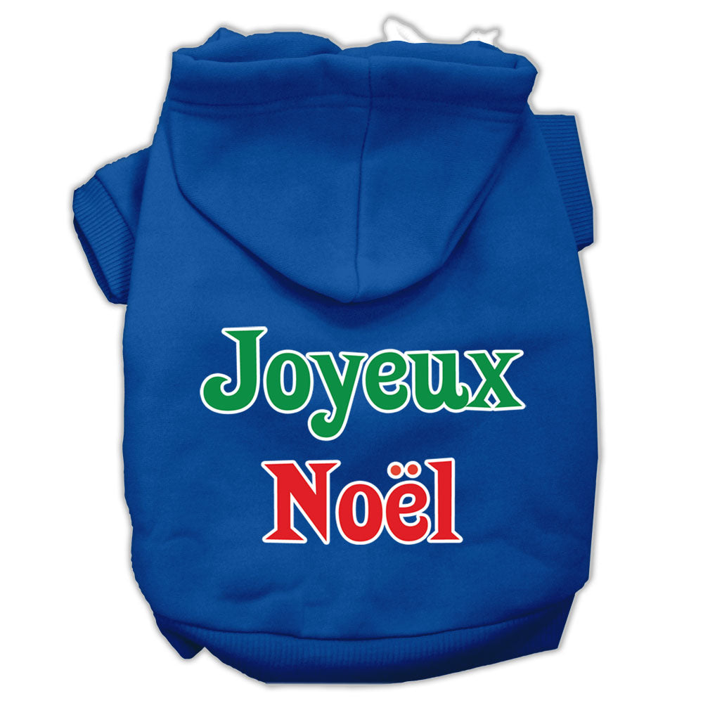 Christmas Pet Dog & Cat Hoodie Screen Printed, "Joyeux Noel"