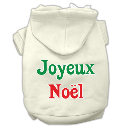 Christmas Pet Dog & Cat Hoodie Screen Printed, "Joyeux Noel"