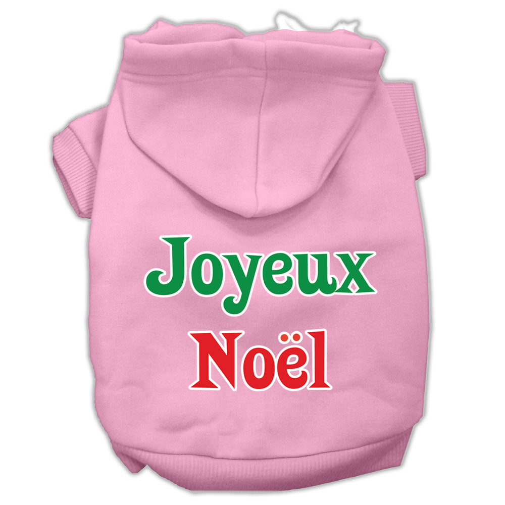 Christmas Pet Dog & Cat Hoodie Screen Printed, "Joyeux Noel"