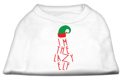 Christmas Pet Dog & Cat Shirt Screen Printed, "I'm The Lazy Elf"