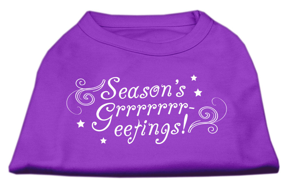 Christmas Screenprinted Dog Shirt, "Season's Greetings"