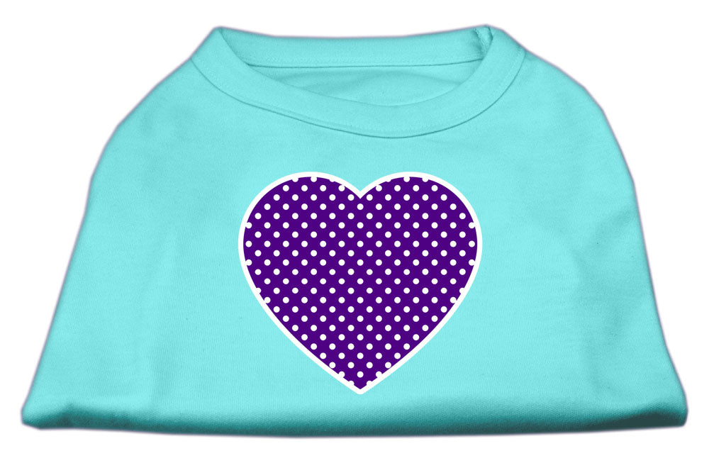 Pet Dog & Cat Shirt Screen Printed, "Swiss Dots Purple Heart"